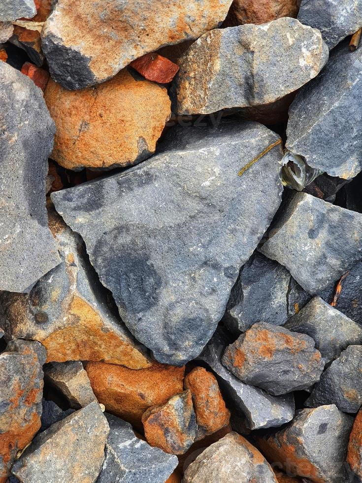 Broken rocks photographed at close range so that all the photo frames are filled with them. It is suitable for backgrounds