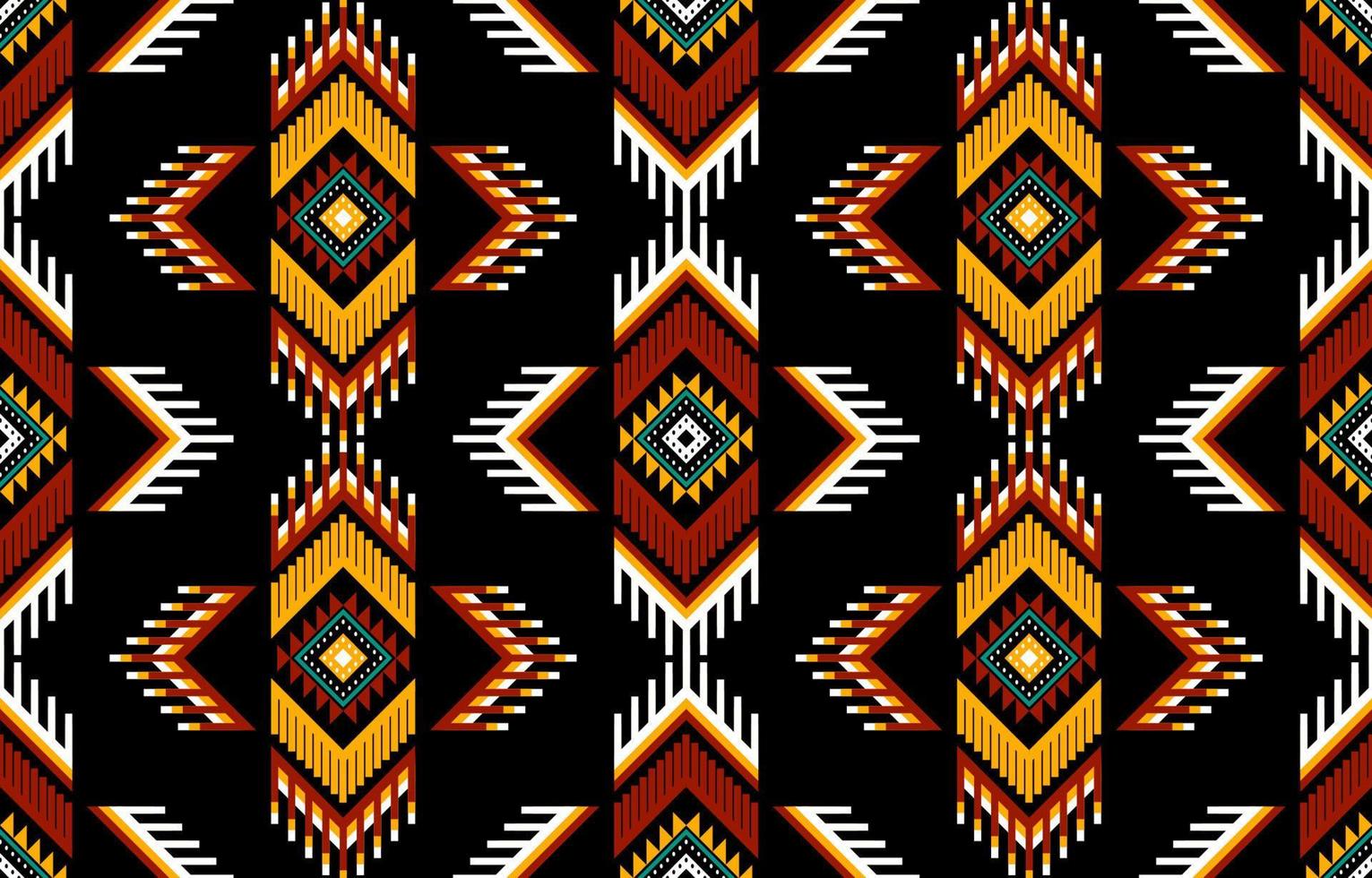 Geometric ethnic oriental seamless pattern traditional Design for background, carpet, wallpaper, clothing, wrapping, batik, fabric, Vector, illustration, embroidery style. vector