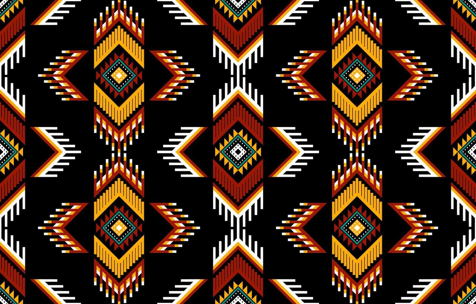 Diseño tradicional geométrico étnico oriental sin costuras para fondo, alfombra, papel pintado, ropa, envoltura, batik, tela, vector, ilustración, estilo bordado. vector