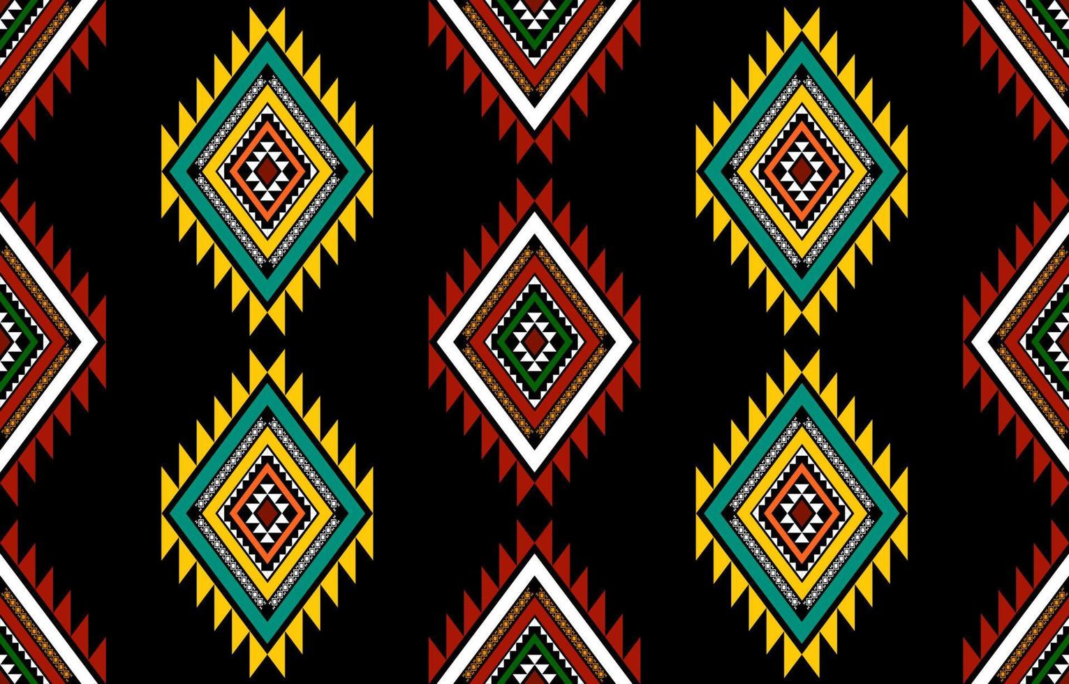 Diseño tradicional geométrico étnico oriental sin costuras para fondo, alfombra, papel pintado, ropa, envoltura, batik, tela, vector, ilustración, estilo bordado. vector