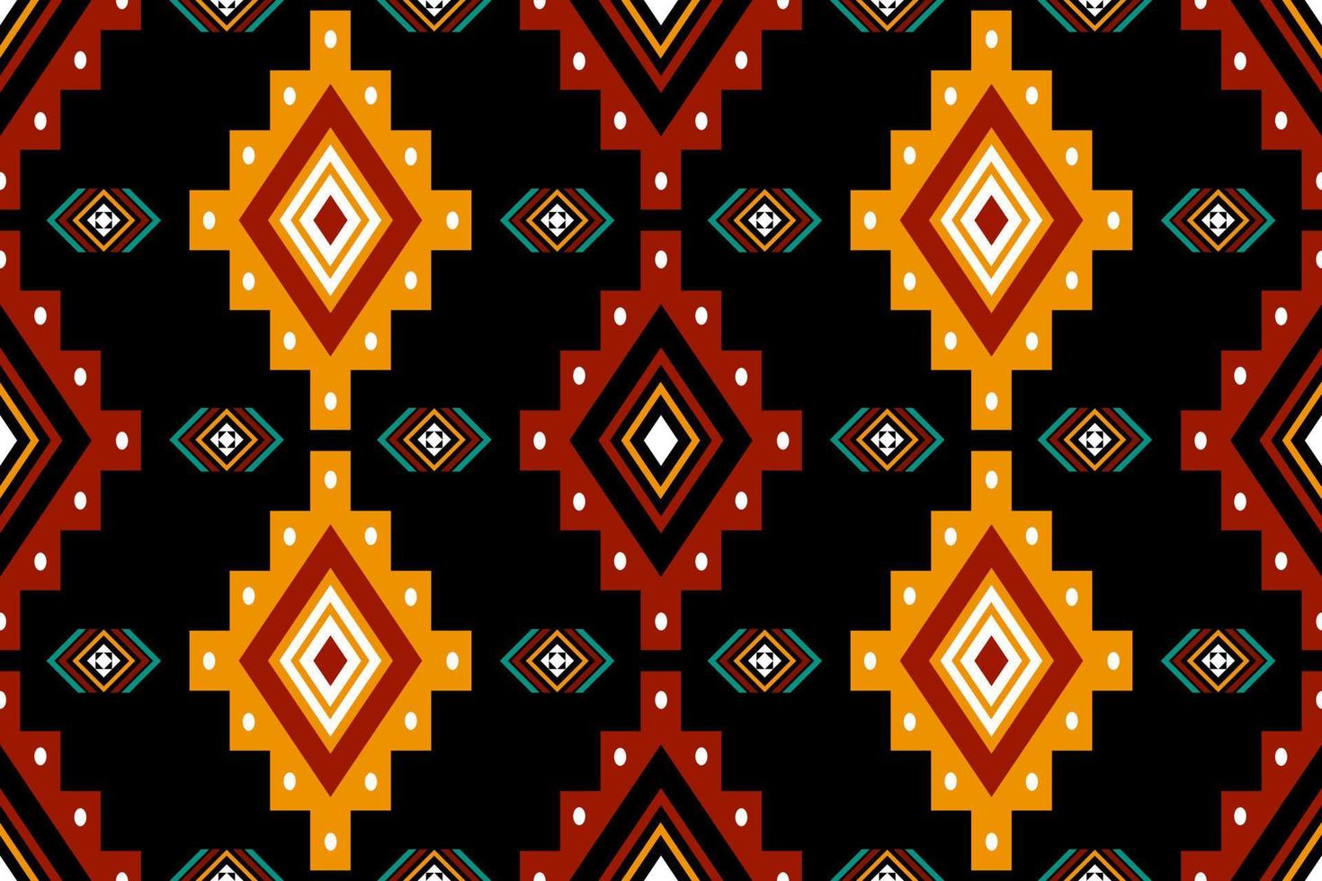 Diseño tradicional geométrico étnico oriental sin costuras para fondo, alfombra, papel pintado, ropa, envoltura, batik, tela, vector, ilustración, estilo bordado. vector