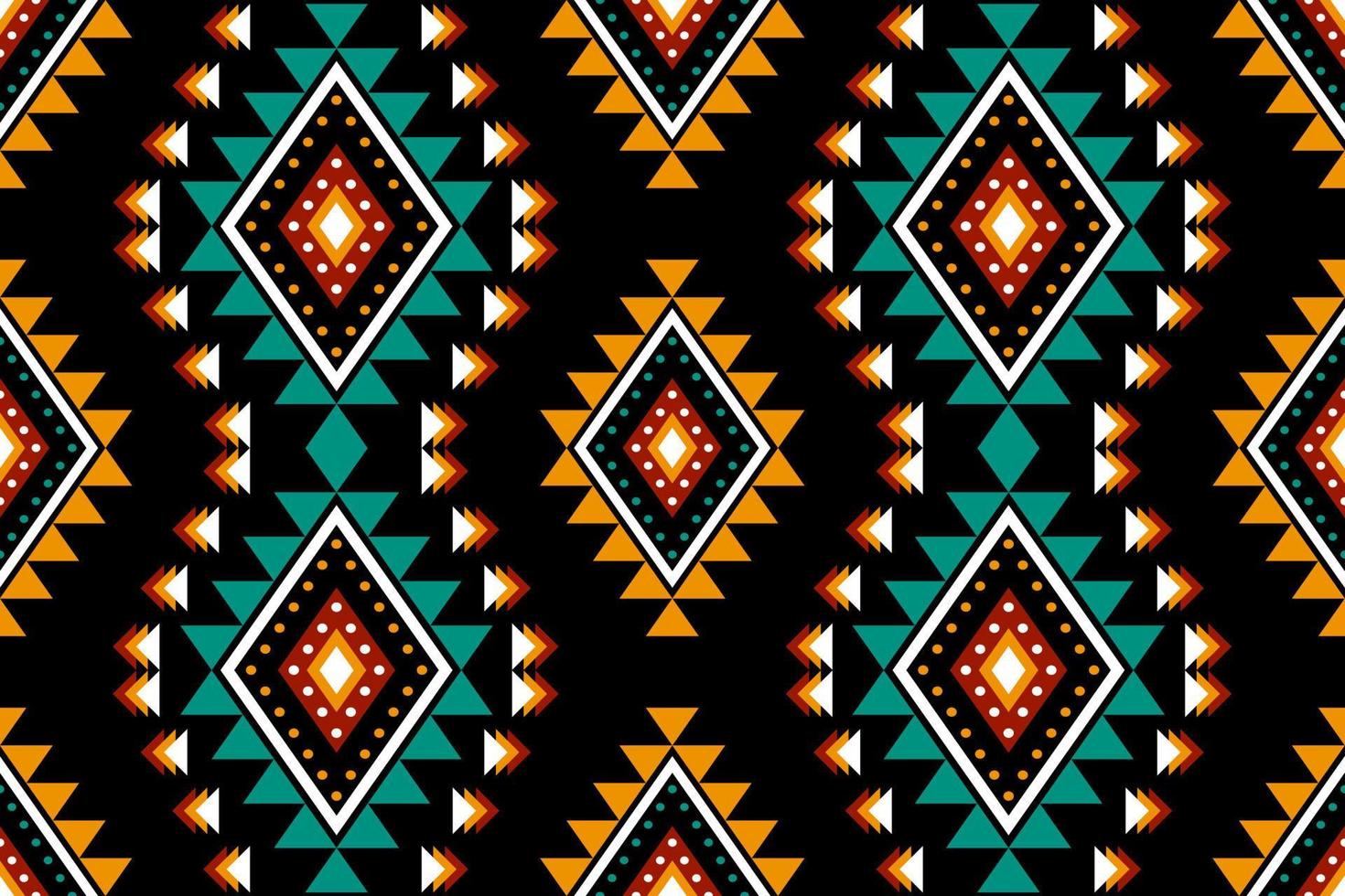 Diseño tradicional geométrico étnico oriental sin costuras para fondo, alfombra, papel pintado, ropa, envoltura, batik, tela, vector, ilustración, estilo bordado. vector