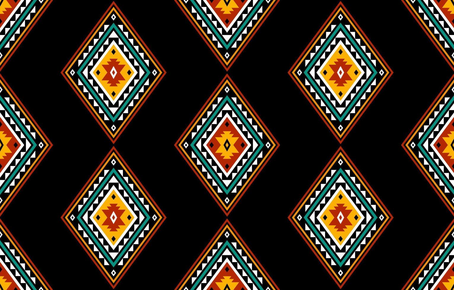 Diseño tradicional geométrico étnico oriental sin costuras para fondo, alfombra, papel pintado, ropa, envoltura, batik, tela, vector, ilustración, estilo bordado. vector