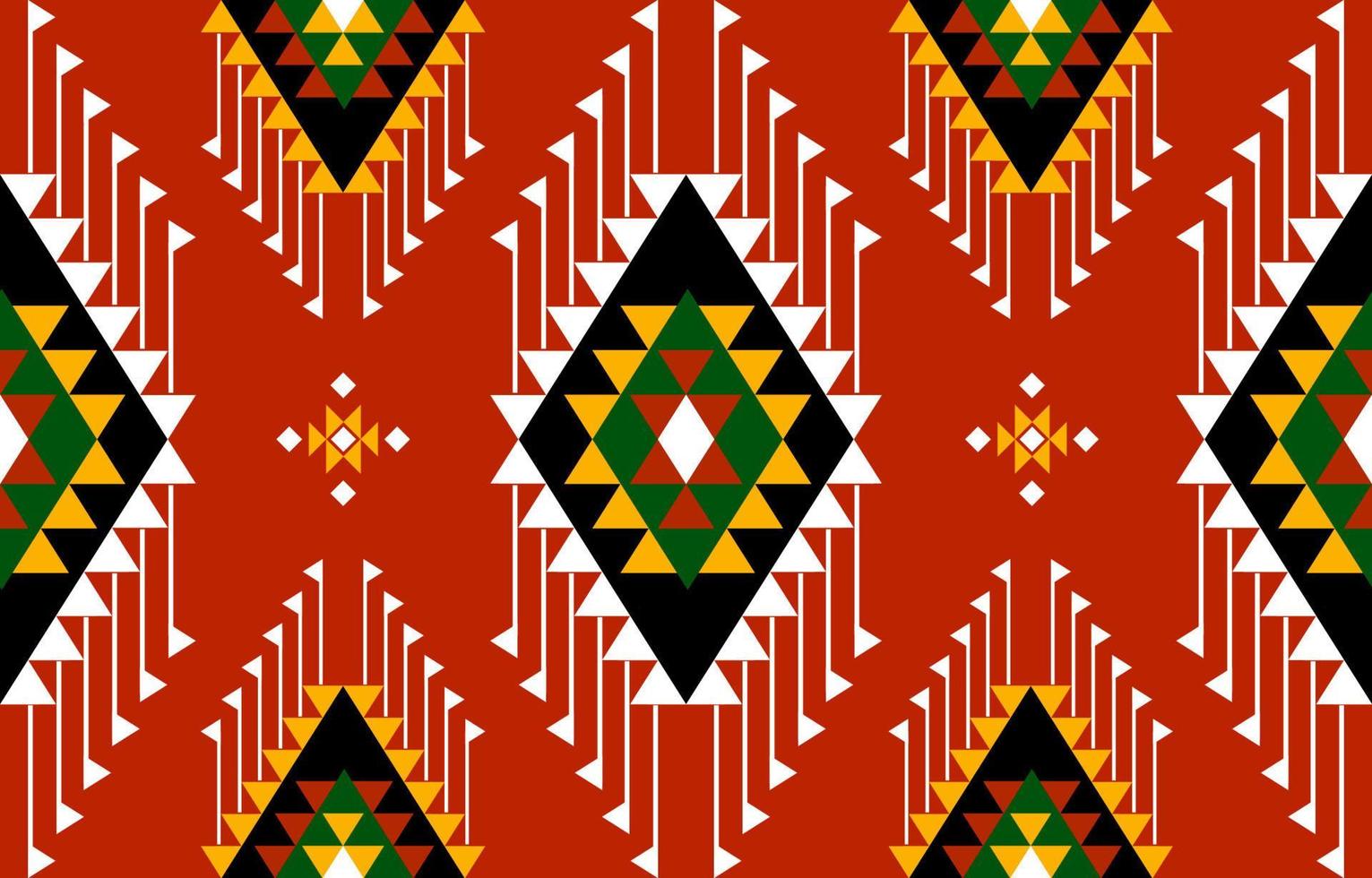 Diseño tradicional geométrico étnico oriental sin costuras para fondo, alfombra, papel pintado, ropa, envoltura, batik, tela, vector, ilustración, estilo bordado. vector