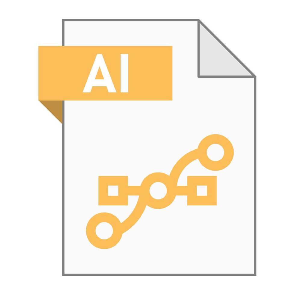 Modern flat design of AI file icon for web vector