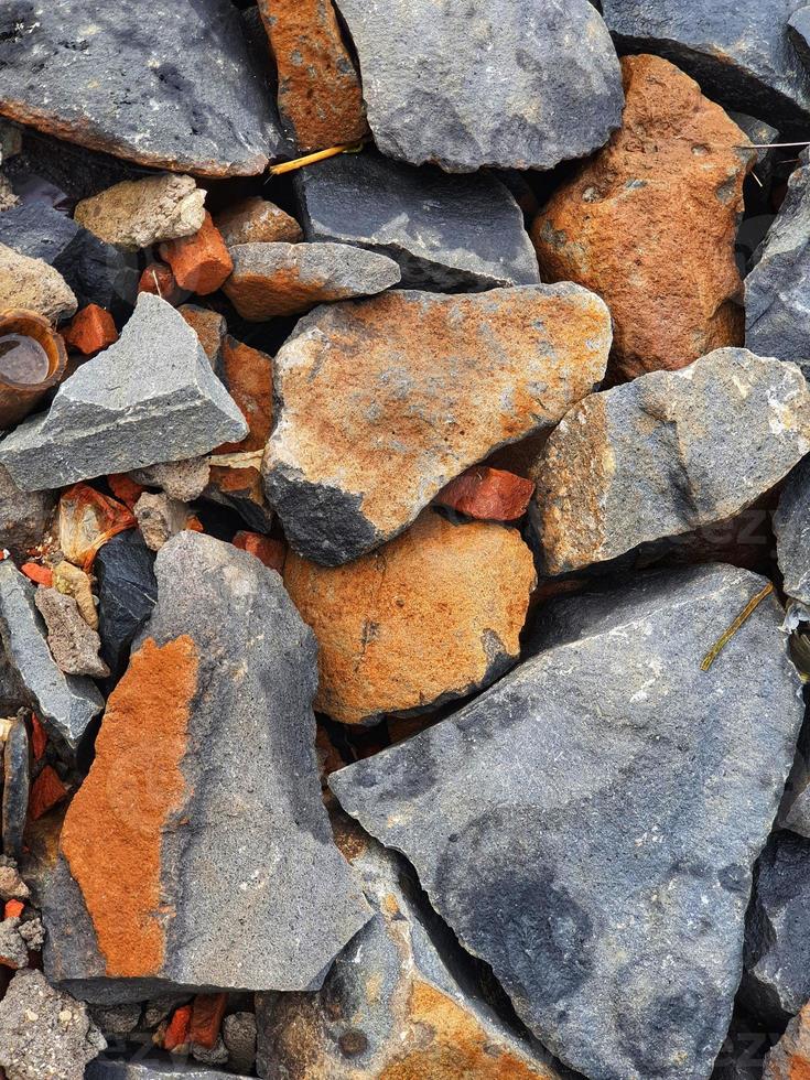 Broken rocks photographed at close range so that all the photo frames are filled with them. It is suitable for backgrounds