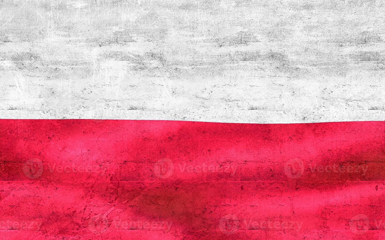 3D-Illustration of a Poland flag - realistic waving fabric flag photo