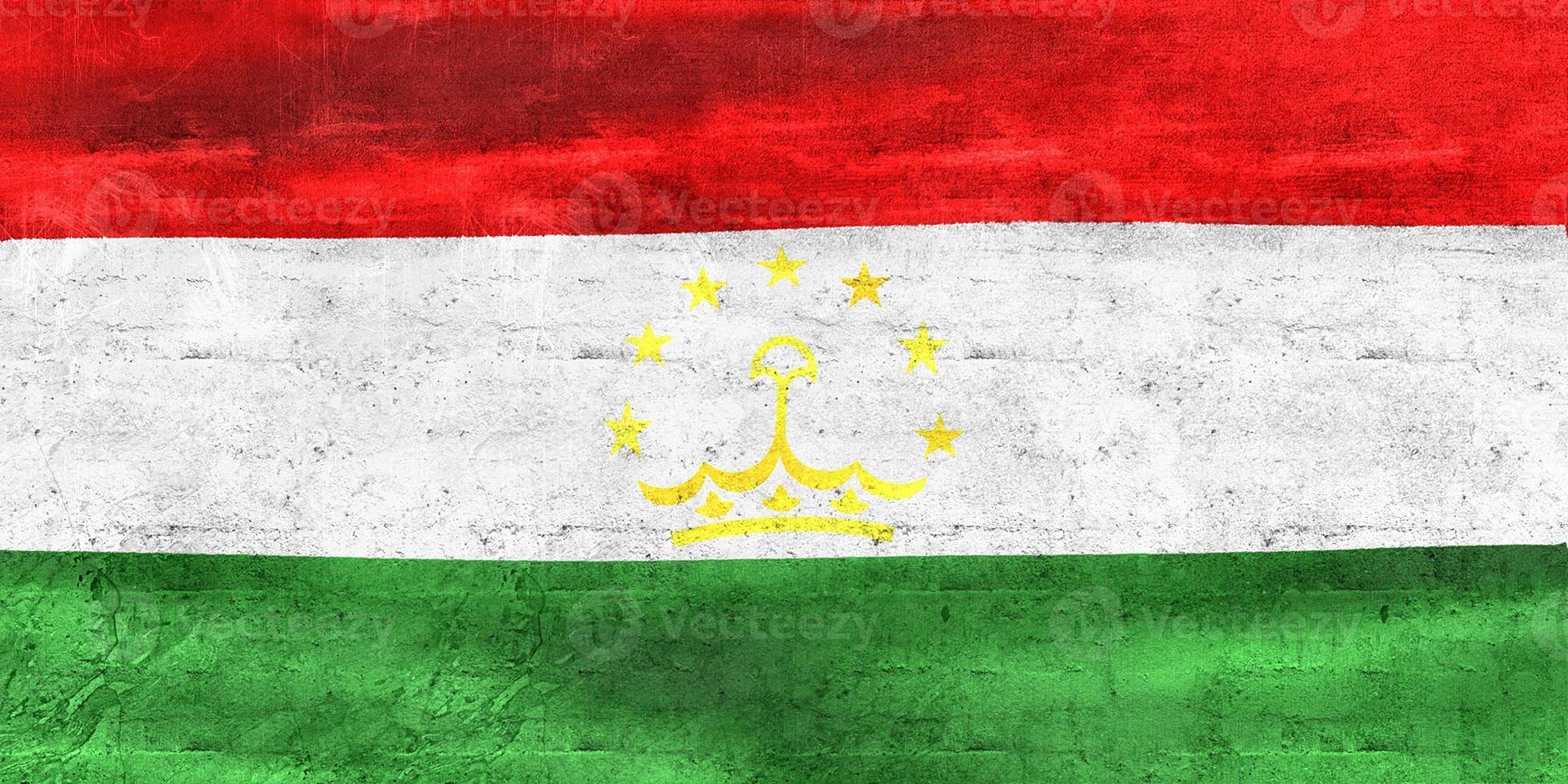 3D-Illustration of a Tajikistan flag - realistic waving fabric flag photo