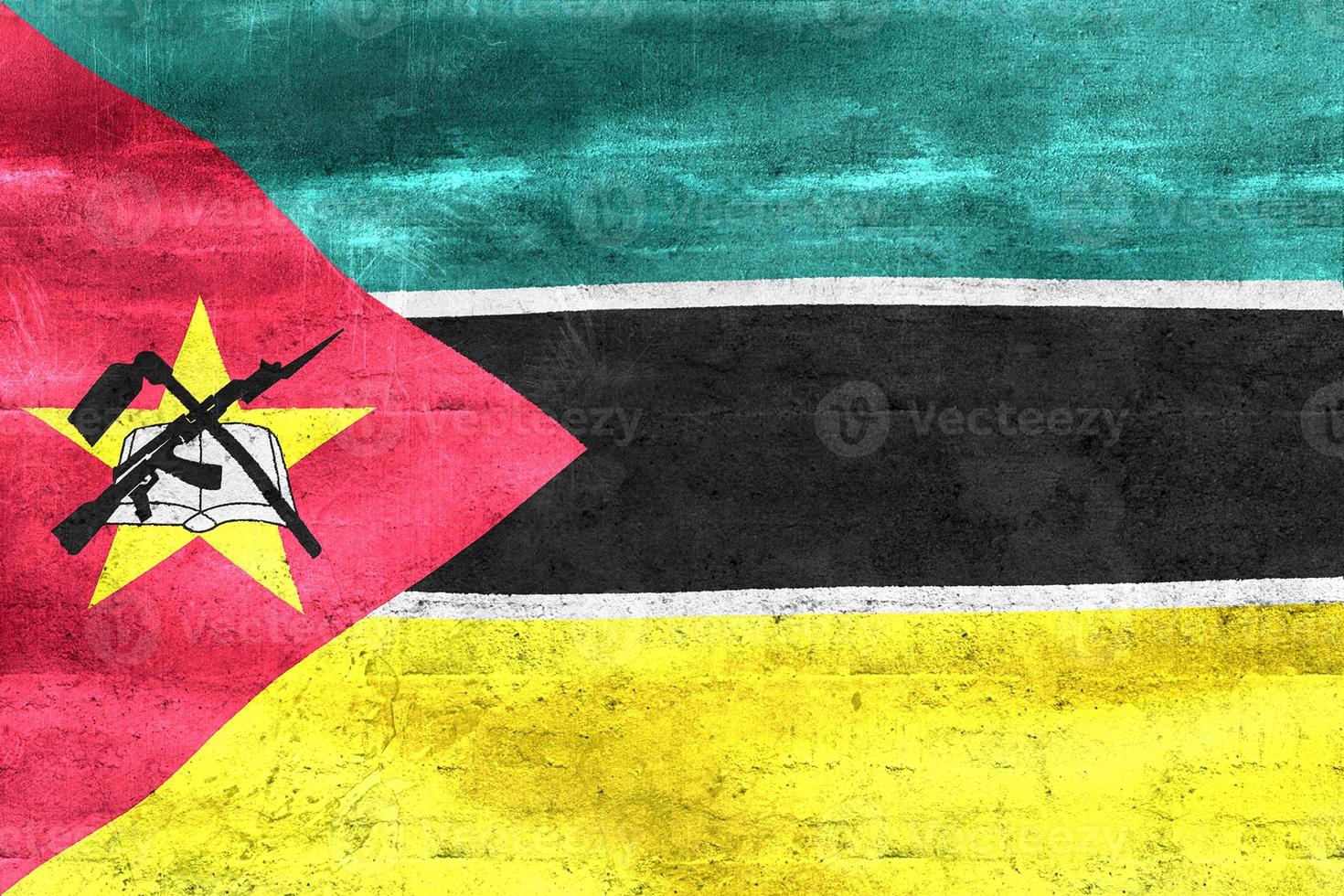 Ilustración 3d de una bandera de mozambique - bandera de tela ondeante realista foto