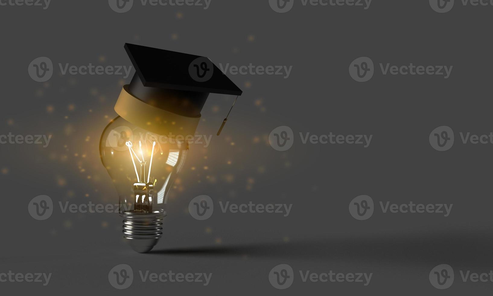 Lamp lightbulb energy power electric wear hat cap symbol decoration creative idea study learning congratulation design copy space university high school achievement glowing smart success knowledge photo