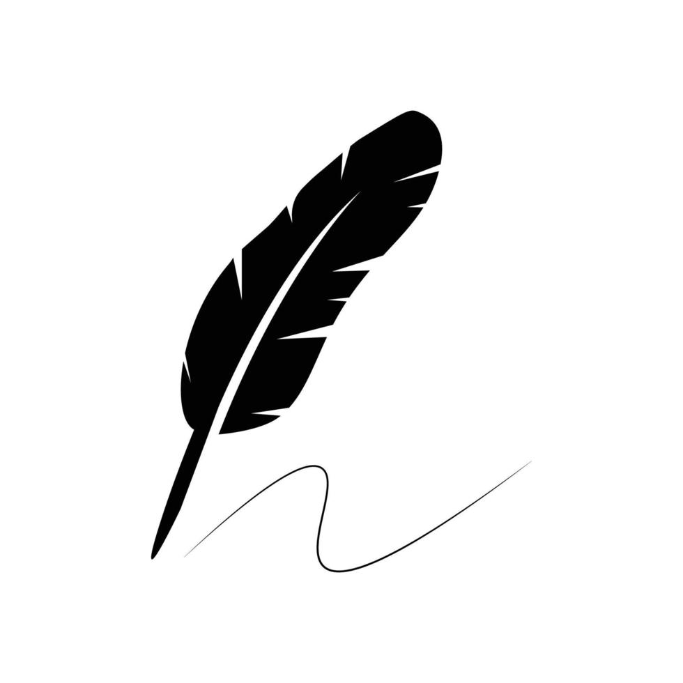 vector de logotipo de pluma pluma