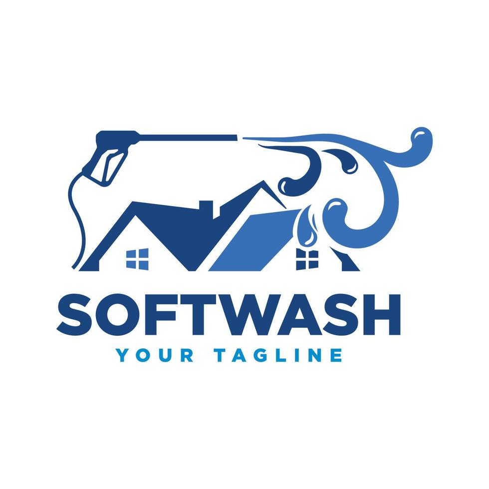 Vector graphic of pressure power wash, soft wash spray logo design template.