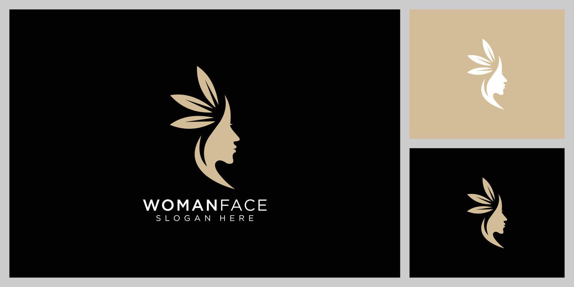 woman face logo vector design template