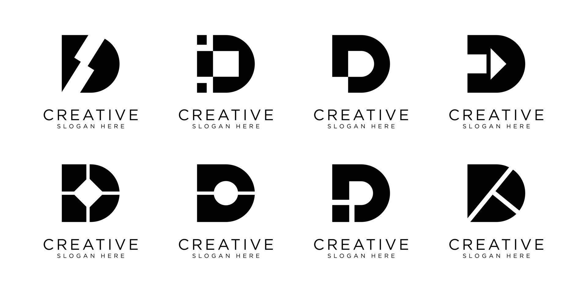 set of initials D logo vector design template