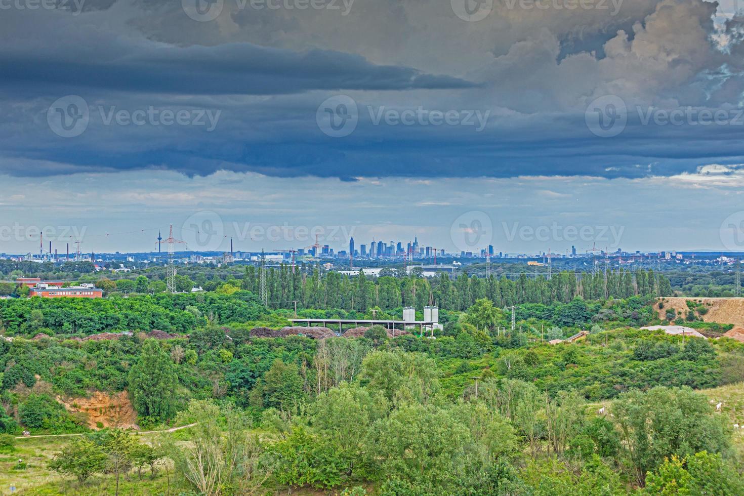 Panoramic view of Frankfurt skyline taken from southwest direction photo