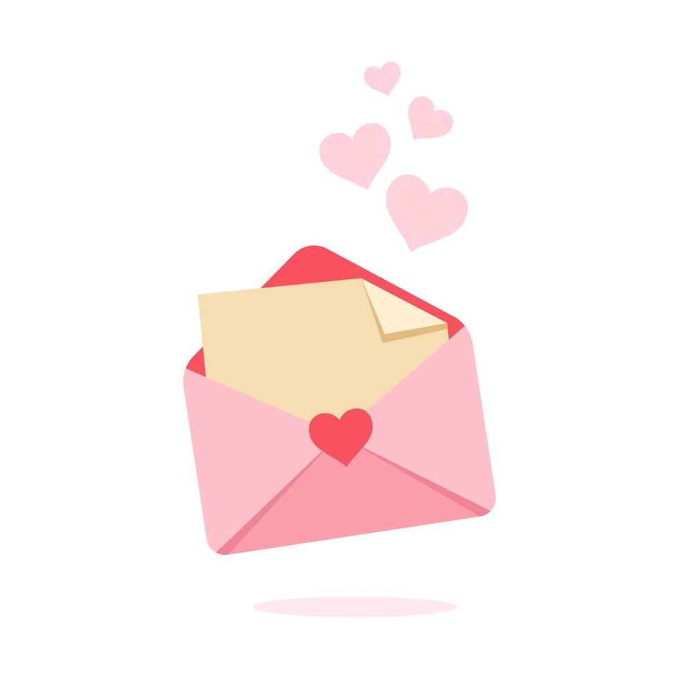ilustración vectorial de una carta de amor. perfecto para elementos de diseño de celebraciones del día de San Valentín, declaraciones de amor a tu pareja y mensajes de paz. vector