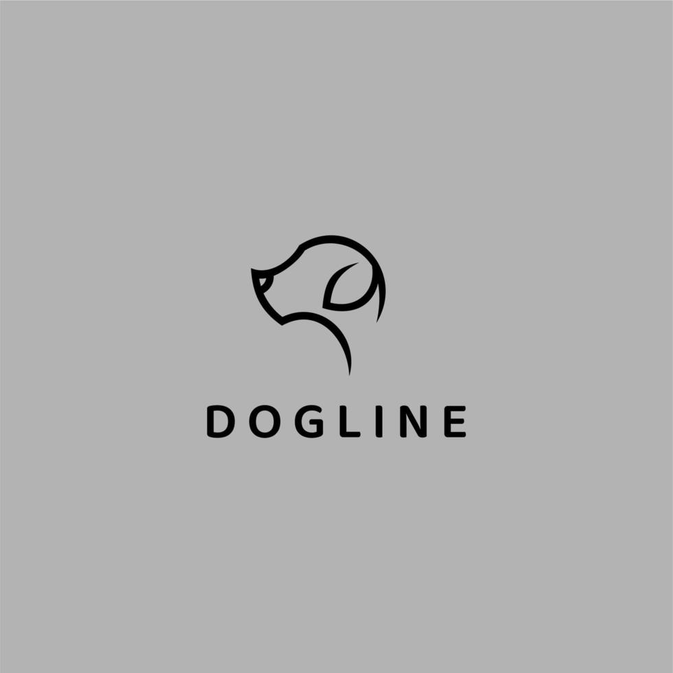 line dog head logo design vector