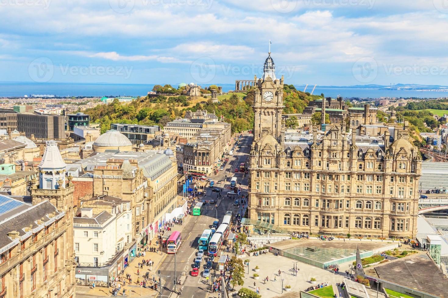 View of Edinburgh with Princes Mall from elevated position photo