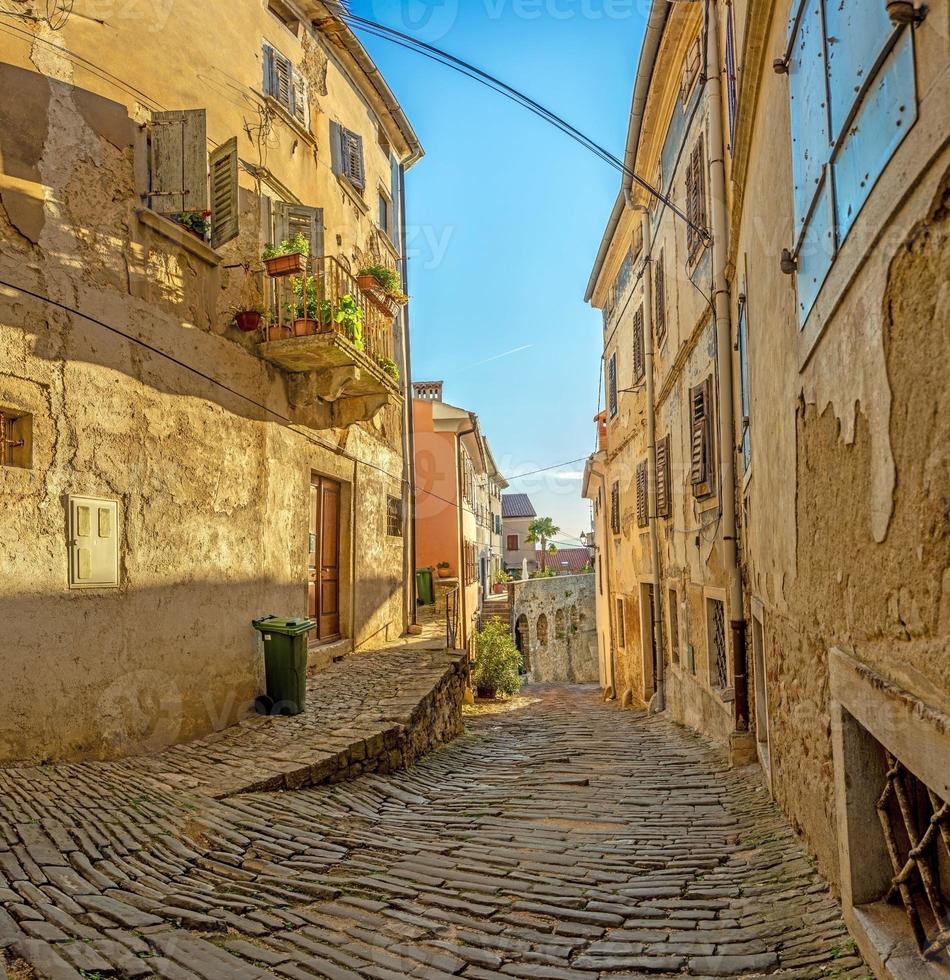 Picture of the romantic cobblestone access road to the historic center of the Croatian town of Motovun photo