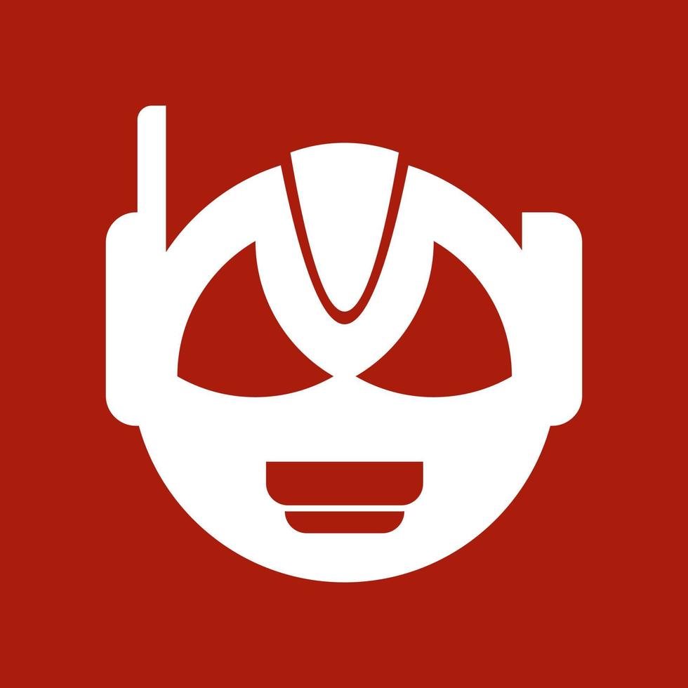 vector icónico del logotipo de la cabeza del robot moderno y sofisticado