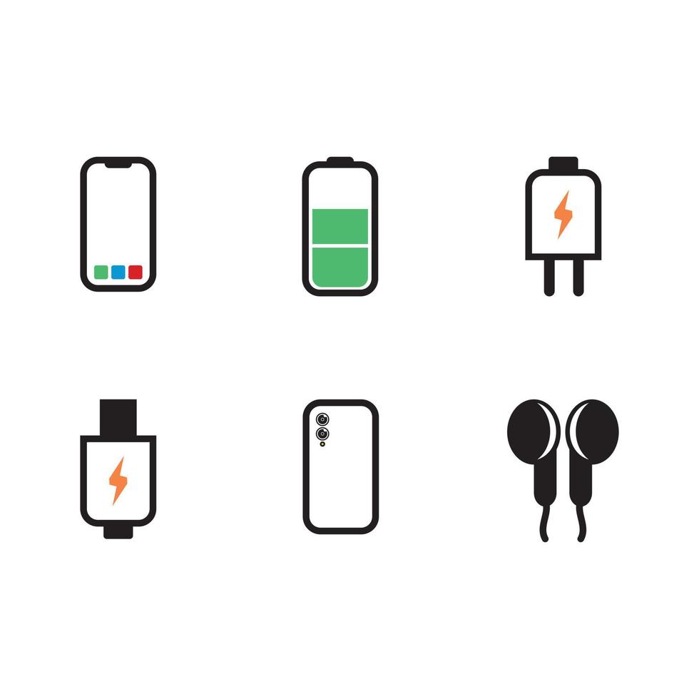 conjunto de iconos de teléfono inteligente vector