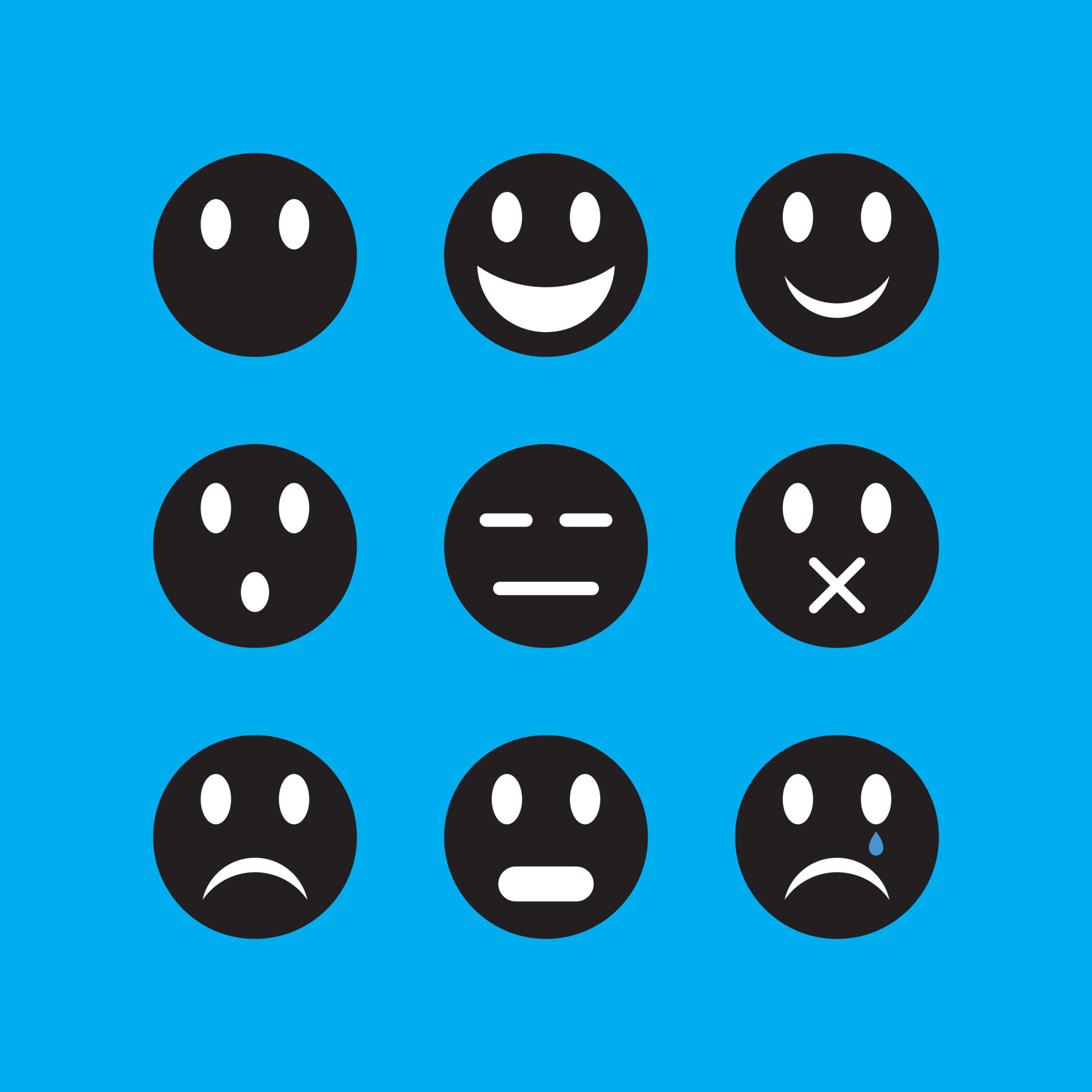 Collection of Vector Black Emoticons 17094521 Vector Art at Vecteezy