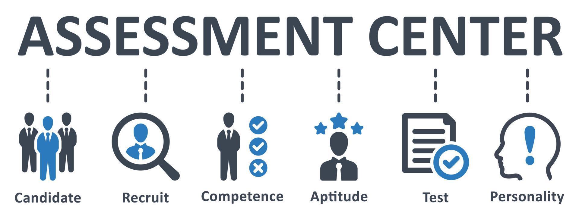 Assessment Center icon - vector illustration . assessment, center, candidate, recruit, competence, suitability, aptitudes, personality, test, infographic, template, concept, banner, icon set, icons .
