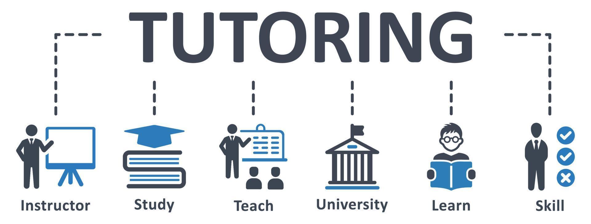 Tutoring icon - vector illustration . tutoring, instructor, teach, studying, skill, tutelage, university, learn, approach, infographic, template, concept, banner, pictogram, icon set, icons .