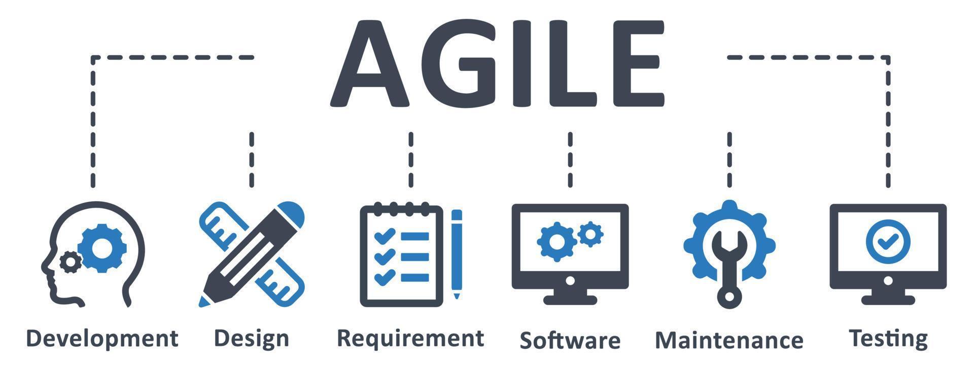 Agile icon - vector illustration . agile, development, design, requirements, maintenance, debugging, testing, software, infographic, template, concept, banner, pictogram, icon set, icons .