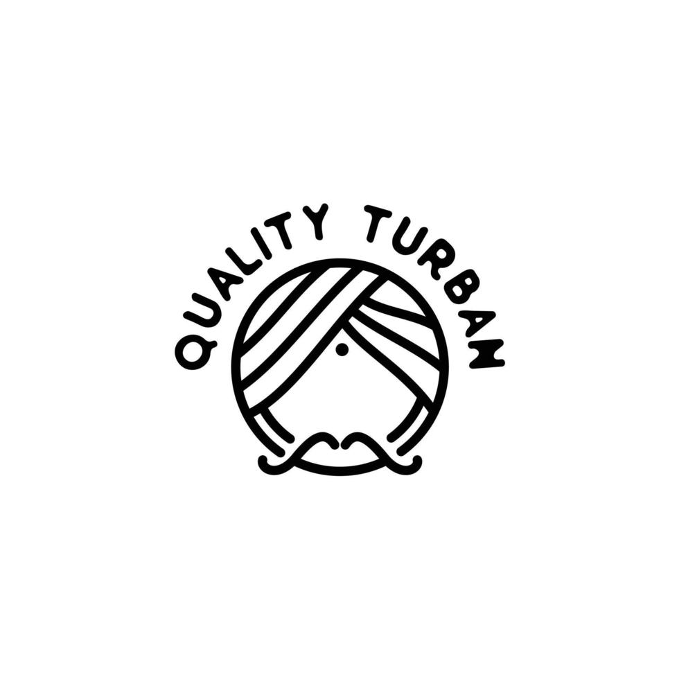 quality turban line art minimalist logo vector