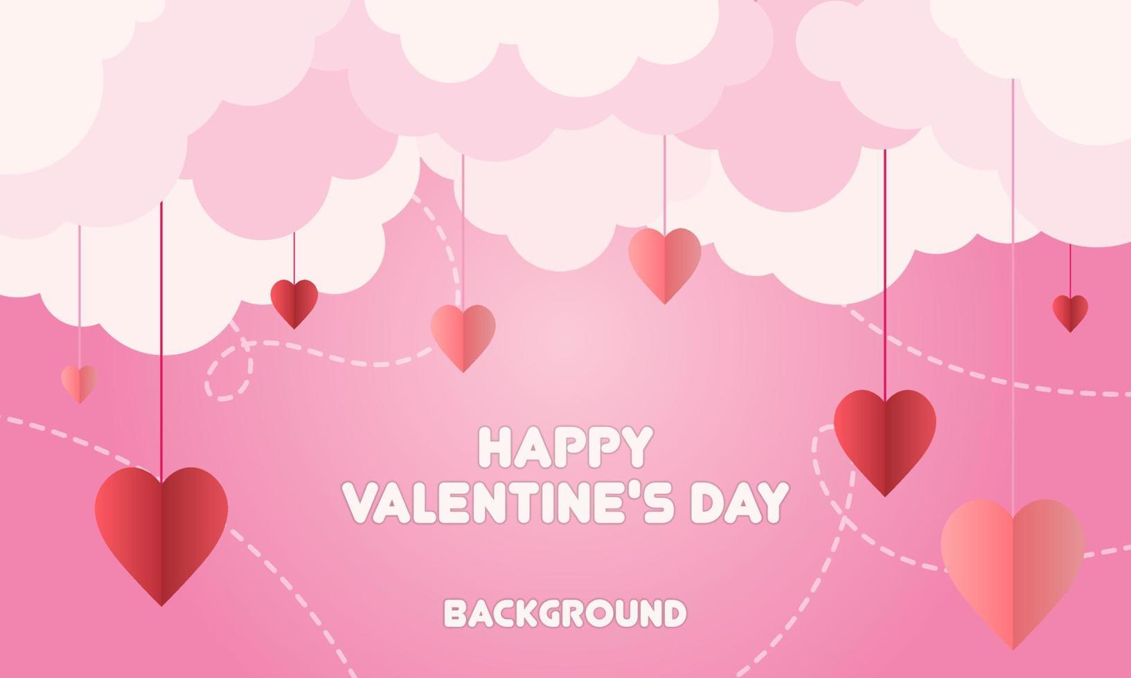 valentine day background with heart love shape icon and cloud on top vector illustrations EPS10