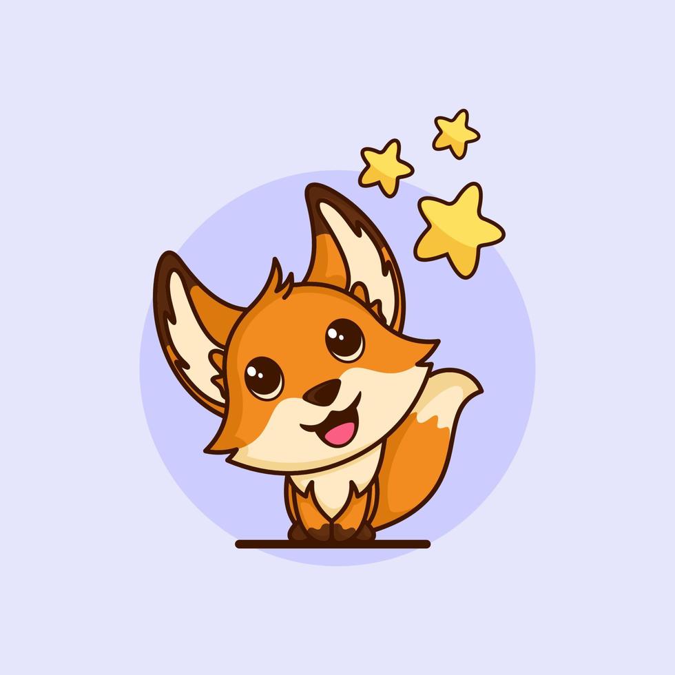 cute fox mascot.  cartoon illustration. vector