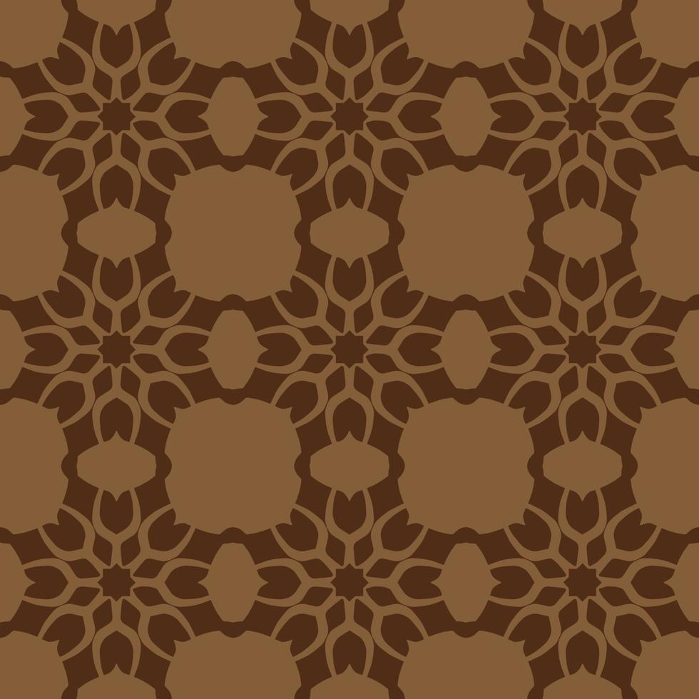 patrón transparente geométrico marrón con forma tribal. patrón diseñado en ikat, azteca, marroquí, tailandés, estilo árabe de lujo. ideal para prendas de tela, cerámica, papel pintado. ilustración vectorial vector