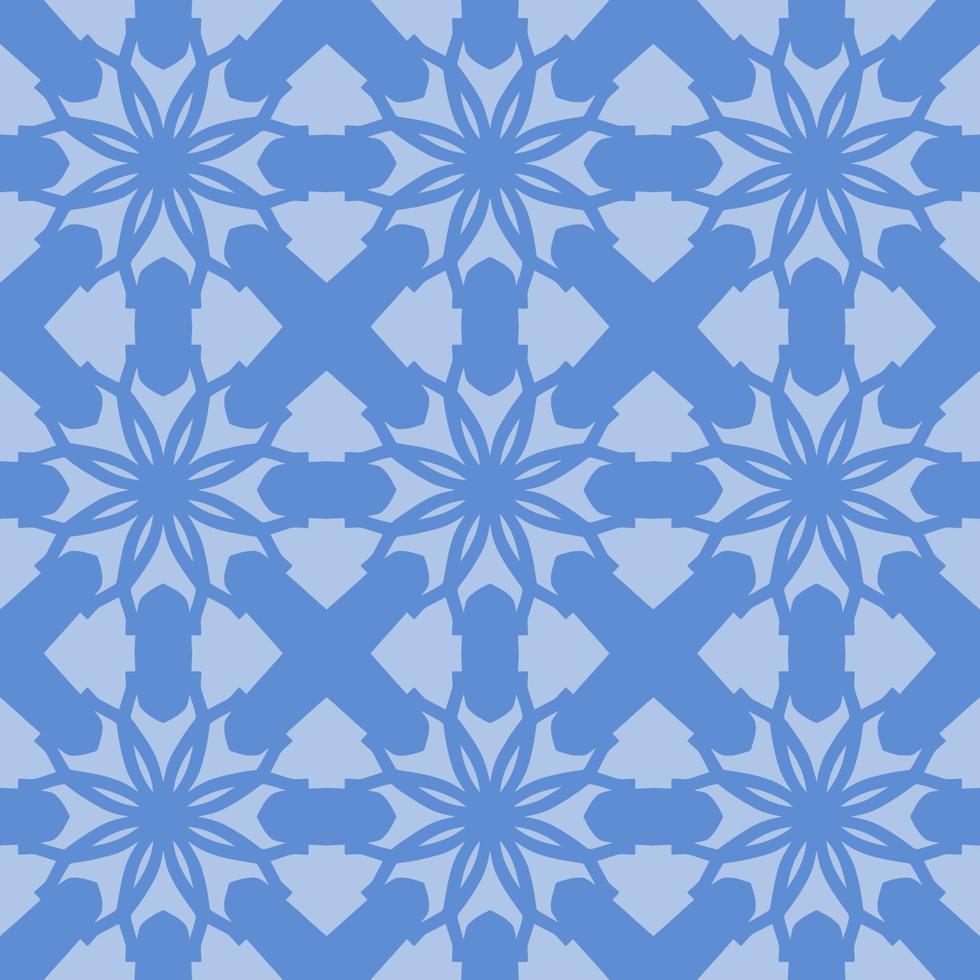 Blue Geometric Seamless Pattern with Tribal Shape. Pattern designed in Ikat, Aztec, Moroccan, Thai, Luxury Arabic Style. Ideal for Fabric Garment, Ceramics, Wallpaper. Vector Illustration.