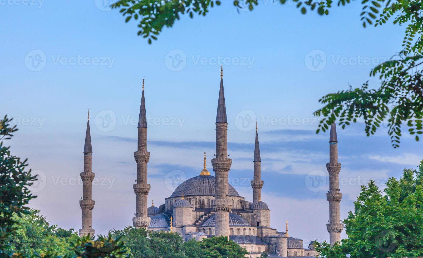 Sultanahmet Mosque from the direction of Sultanahmet Square in the evening photo