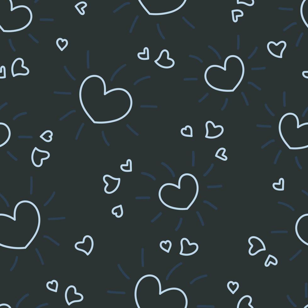 Seamless pattern wallpaper of heart doodle on black background 17094962  Vector Art at Vecteezy