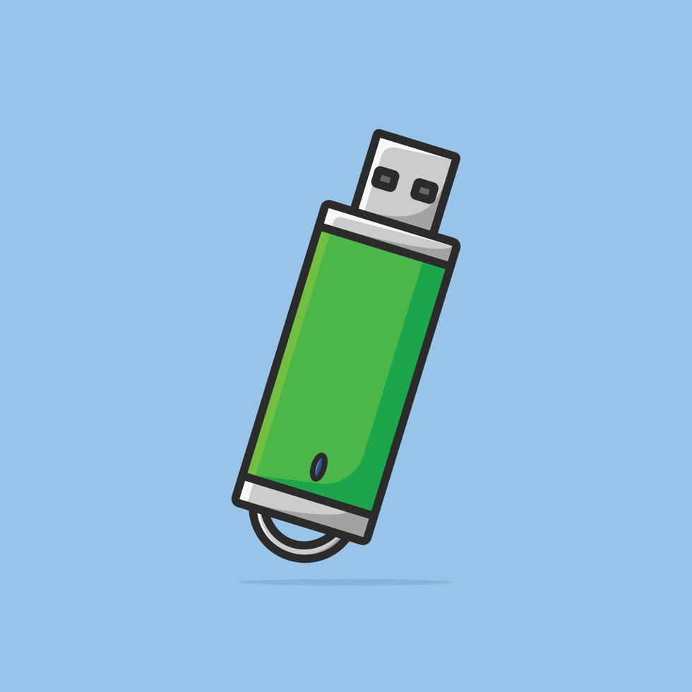 Modern Memory Card USB Device vector illustration. Technology object icon concept. Modern USB Flash Drive for use in office work on the project and design. USB device vector design with shadow.