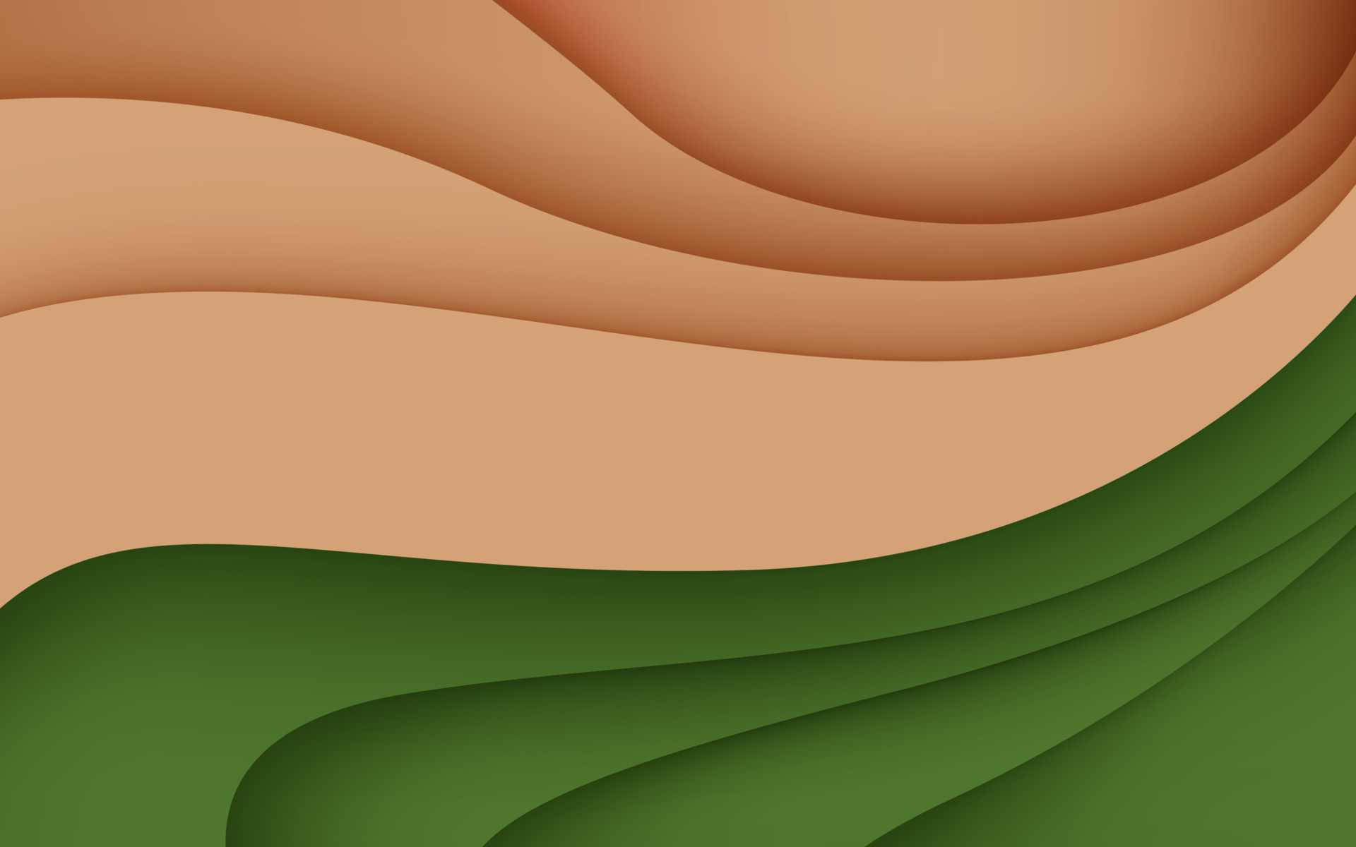 Multi layers brown green texture 3D papercut layers in gradient vector