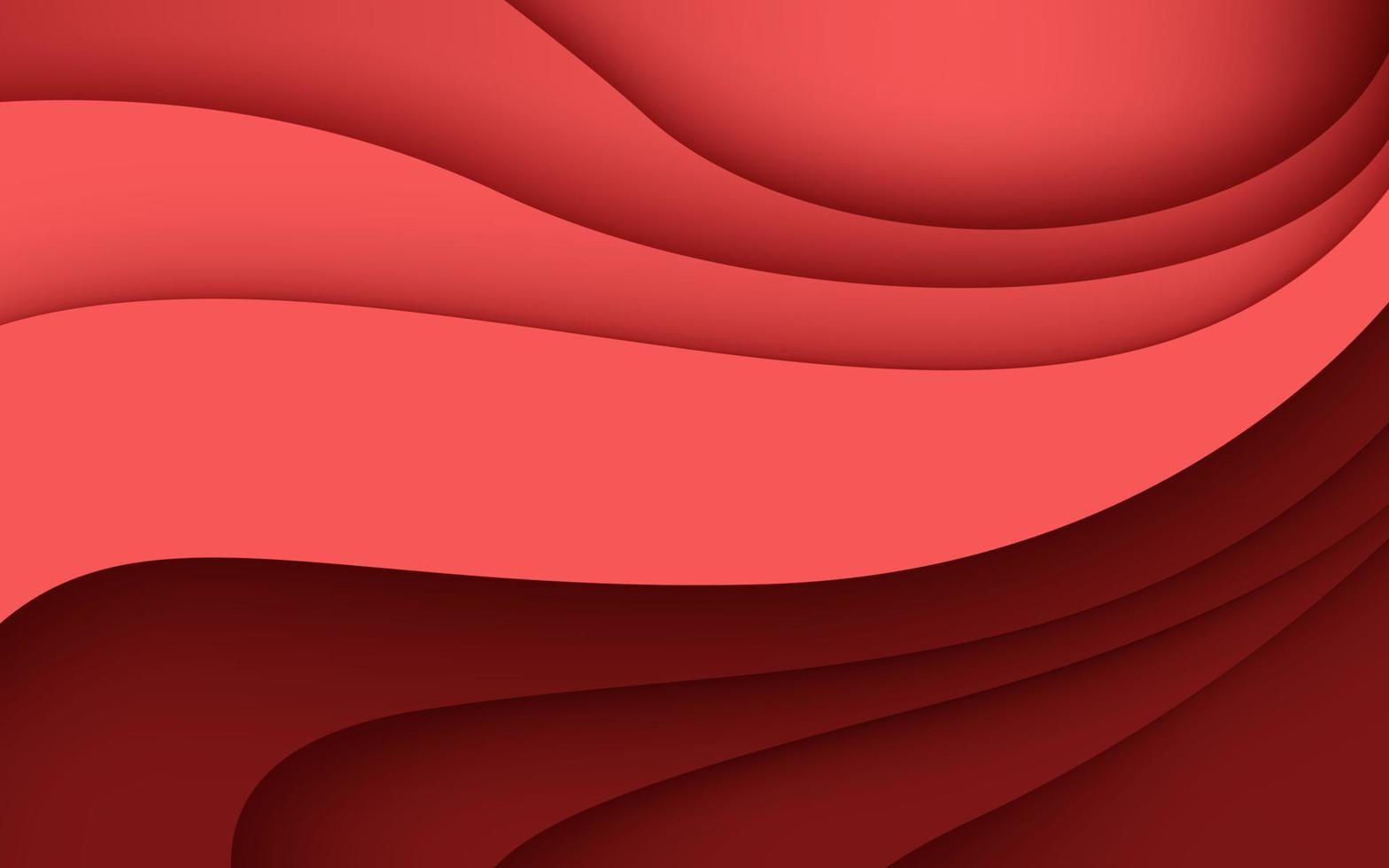Multi layers red texture 3D papercut layers in gradient vector banner. Abstract paper cut art background design for website template. Topography map concept or smooth origami paper cut