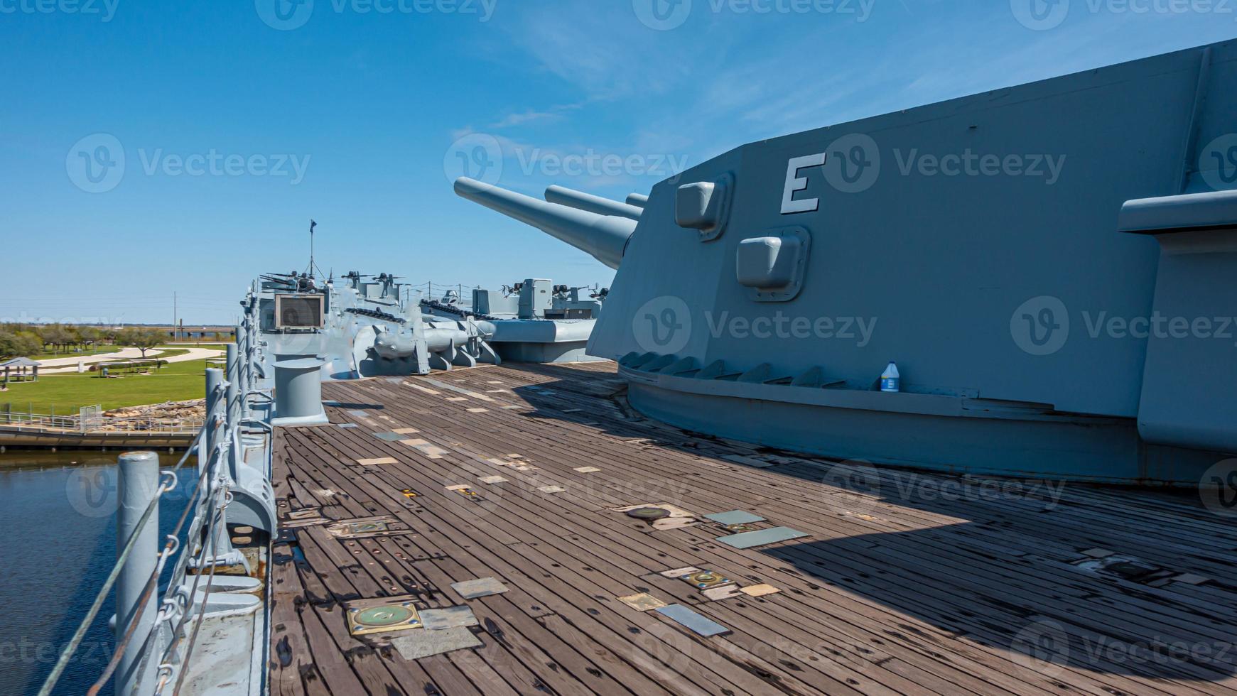 Close up pictures of old WW2 battleship during daytime photo