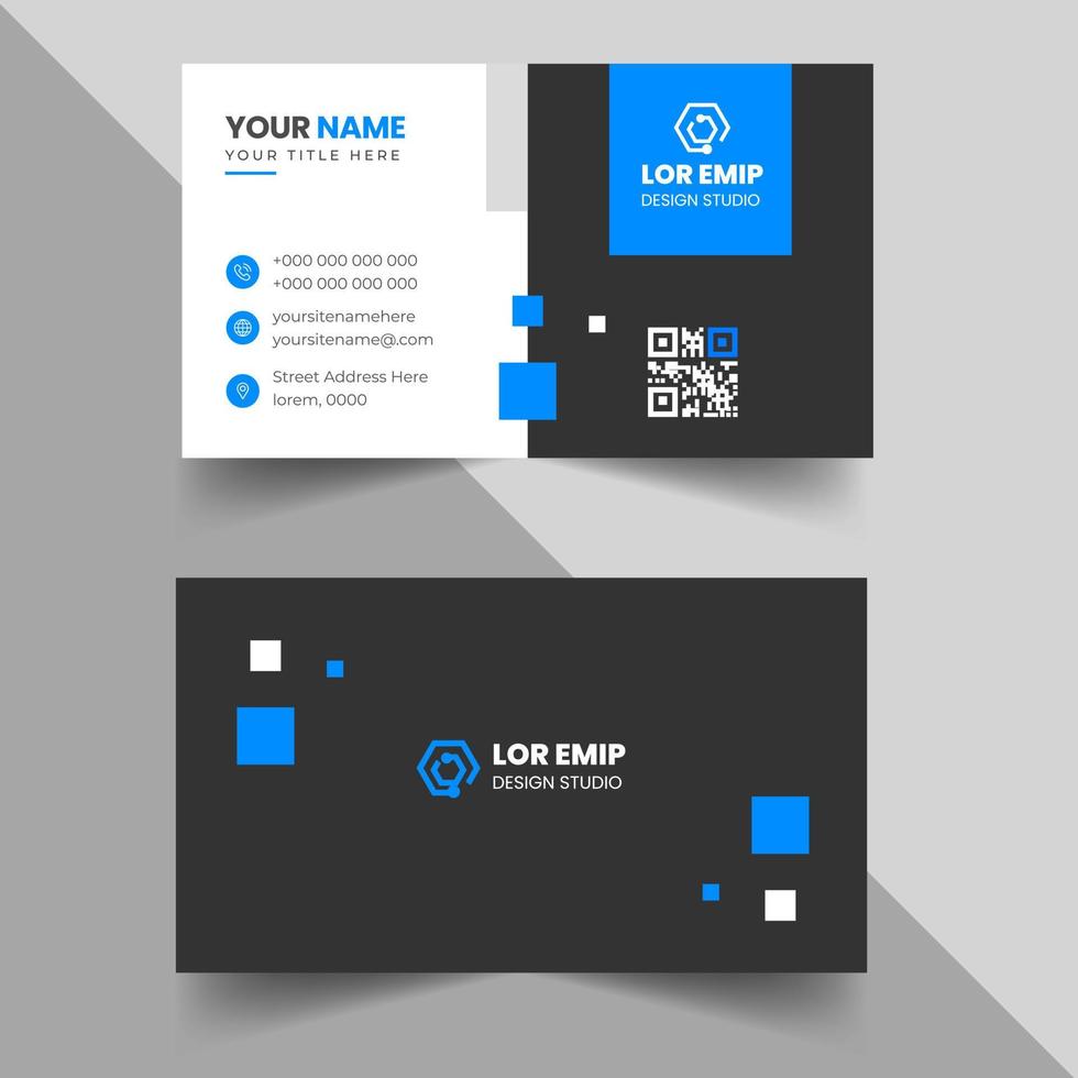 modern creative simple clean business card or visiting card design template with unique shapes vector