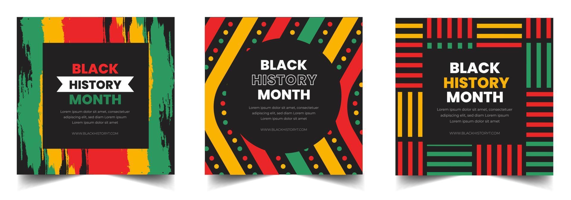 black history month social media post square banner design. black history month background. Juneteenth Independence Day Background. Freedom or Emancipation day. Neo Geometric pattern concept. vector