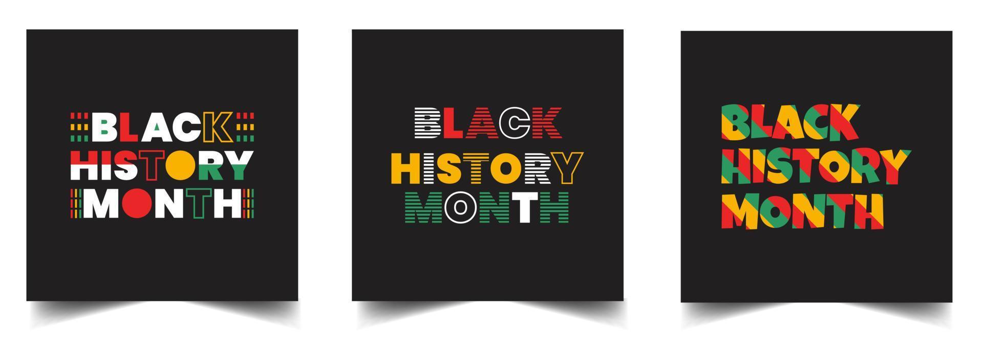 black history month typography text design background.  black history month social media post square banner design. Juneteenth Independence Day Background. Freedom or Emancipation day. text design. vector