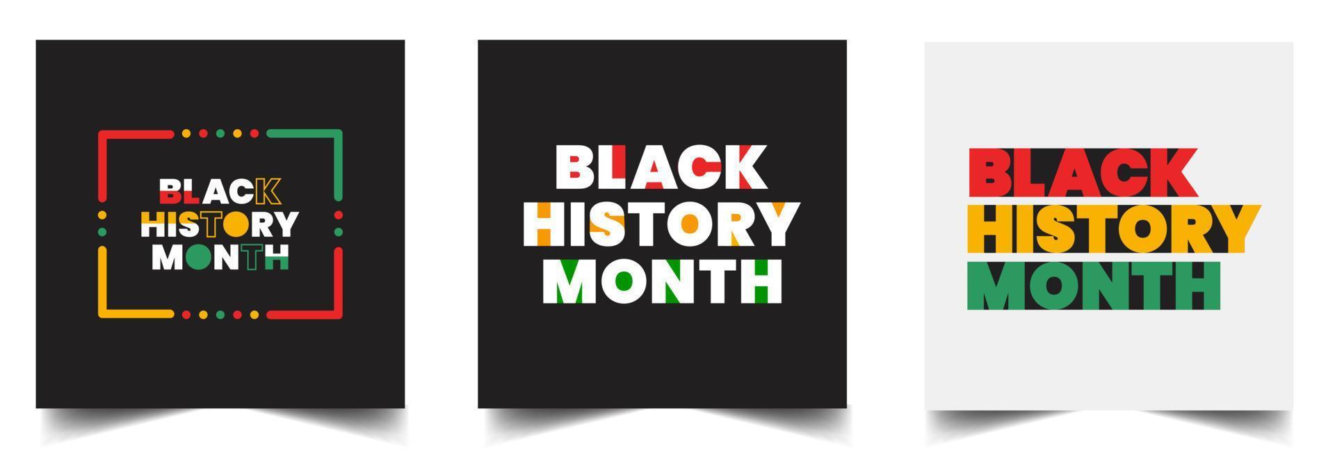 black history month typography text design background.  black history month social media post square banner design. Juneteenth Independence Day Background. Freedom or Emancipation day. text design. vector