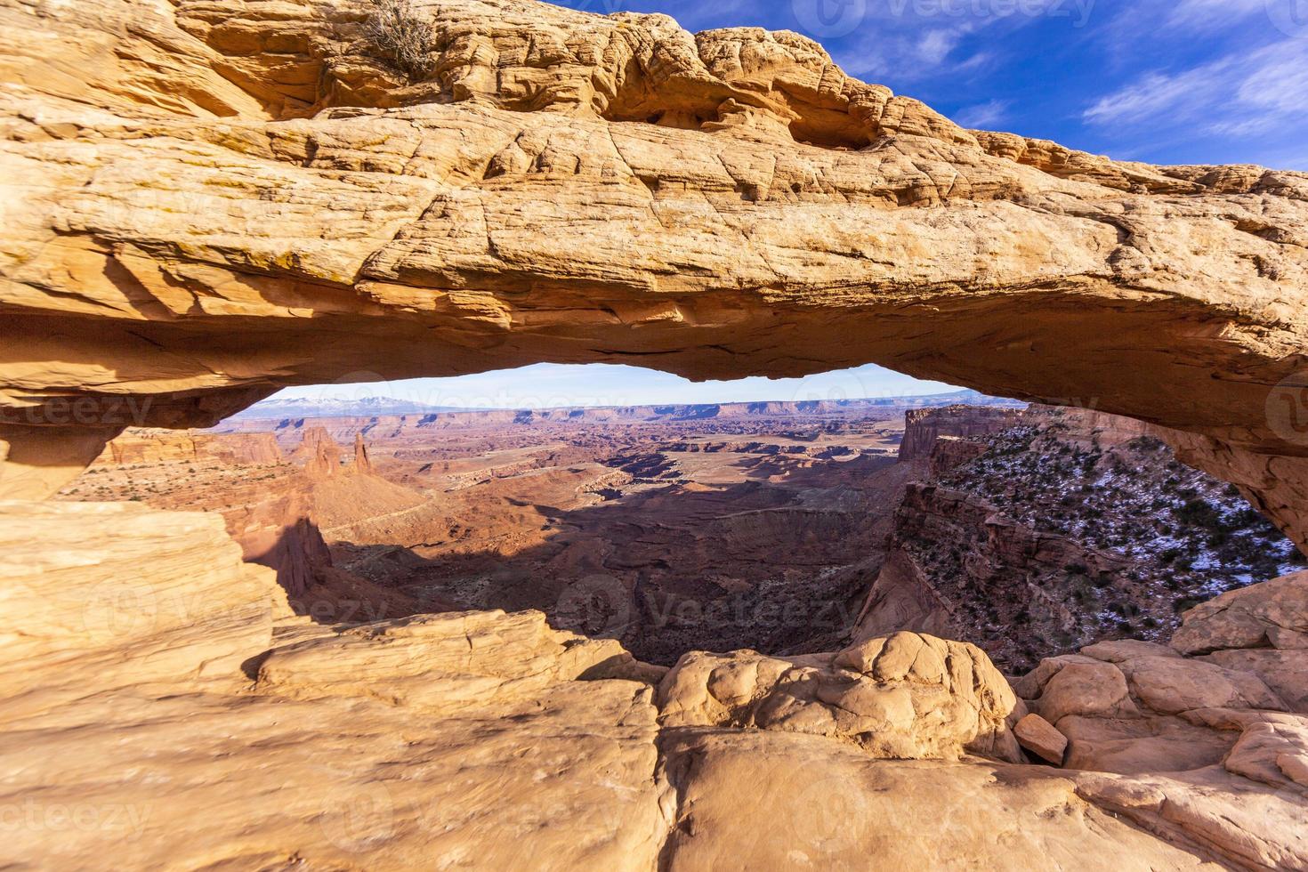 View on Mesa Arch in Canyonlands National Park in Utah in winter photo