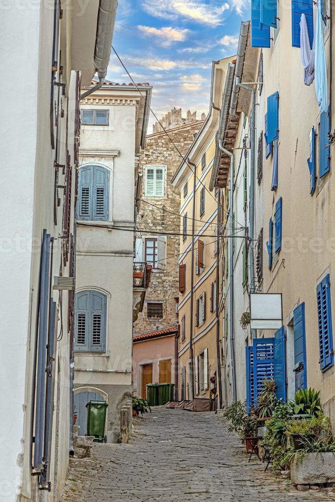 Picture of the romantic cobblestone access road to the historic center of the Croatian town of Motovun photo