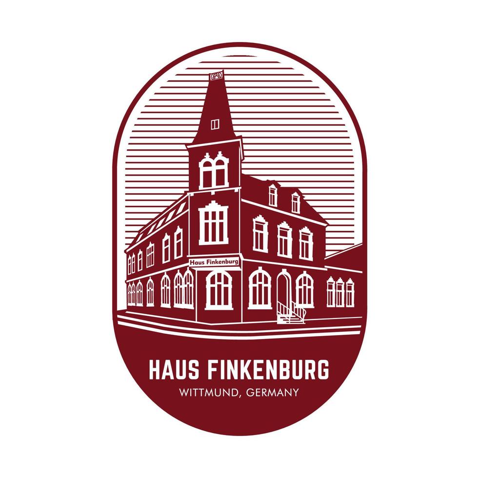 ilustración vectorial del edificio haus finkenburg, perfecta para el diseño de camisetas y todo tipo de mercancías de viaje vector