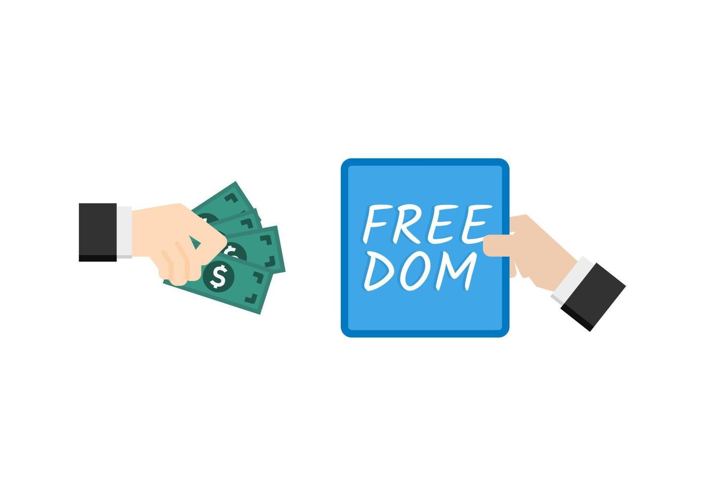set of businessman with money payment action on white background vector