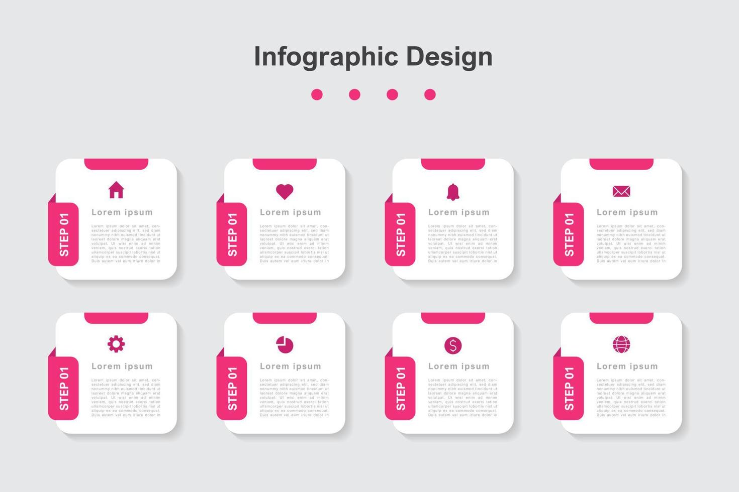 Eight Steps abstract business infographic template vector