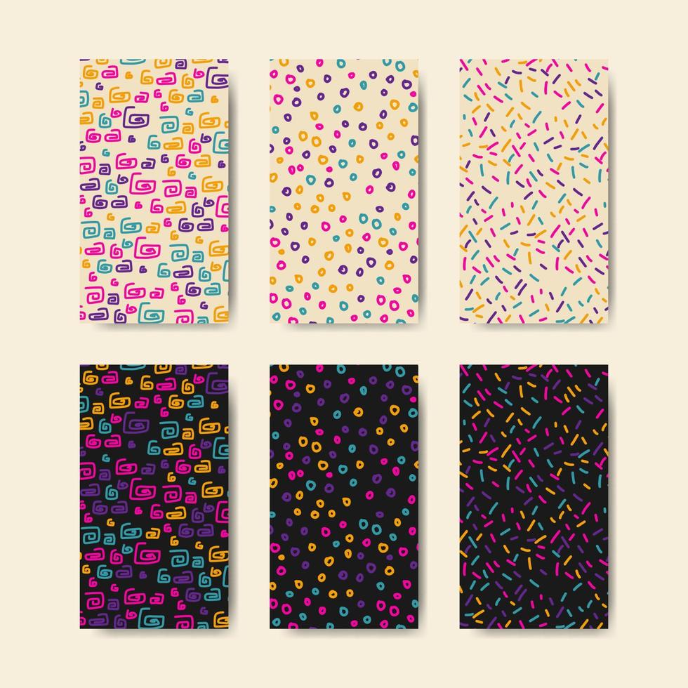 Abstract colorful pattern with paint marks, traces, smudges, scribble background collection vector